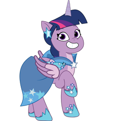 Size: 1800x1800 | Tagged: safe, artist:prixy05, edit, vector edit, twilight sparkle, alicorn, pony, g4, g5, my little pony: tell your tale, clothes, dress, g4 to g5, gala dress, generation leap, looking at you, simple background, smiling, smiling at you, solo, transparent background, twilight sparkle (alicorn), vector