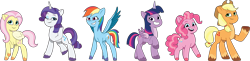 Size: 7974x1950 | Tagged: safe, artist:prixy05, edit, vector edit, applejack, fluttershy, pinkie pie, rainbow dash, rarity, twilight sparkle, alicorn, earth pony, pegasus, pony, unicorn, g4, g5, my little pony: tell your tale, chubby, diverse body types, fit, g4 to g5, generation leap, height difference, horn, looking at you, mane six, physique difference, simple background, slender, smiling, smiling at you, smolshy, tallerdash, thin, transparent background, twilight sparkle (alicorn), vector