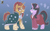 Size: 1920x1200 | Tagged: safe, artist:brainiac, starlight glimmer, sunburst, cyborg, cyborg pony, pony, robot, unicorn, fallout equestria, g4, fallout equestria:all things unequal (pathfinder), female, gradient background, horn, male, mare, stallion