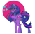 Size: 797x765 | Tagged: safe, artist:cutesykill, twilight sparkle, alicorn, pony, g4, alternate eye color, beanbrows, big ears, concave belly, eyebrows, female, horn, long legs, long neck, mare, multicolored mane, multicolored tail, no catchlights, passepartout, pink eyes, profile, purple coat, shrunken pupils, slender, smiling, solo, sparkles, standing, straight mane, straight tail, tail, thin, thin legs, twilight sparkle (alicorn), unicorn horn