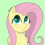 Size: 1378x1378 | Tagged: safe, artist:riverdawn404, fluttershy, pegasus, pony, g4, cute, looking at you, shyabetes, solo