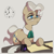 Size: 2000x2000 | Tagged: safe, artist:egil, mayor mare, earth pony, pony, g4, clock, desk, female, glasses, high res, inkwell, mare, quill, simple background, solo, tired, wall clock