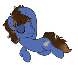 Size: 700x600 | Tagged: safe, artist:sketchyapple, oc, oc only, oc:rusty kettle, earth pony, blue coat, brown eyes, brown mane, curly mane, male, simple background, solo, stallion, transparent background