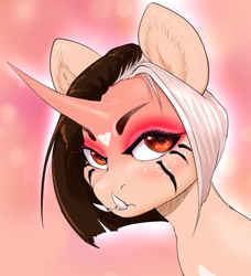 Size: 2933x3214 | Tagged: safe, artist:neoncel, oc, oc:vasya, pony, unicorn, eyeshadow, female, horn, icon, makeup, mare, solo