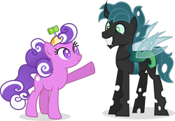 Size: 4223x2923 | Tagged: safe, artist:cirillaq, screwball, oc, oc:mothball, changeling, pony, g4, duo, simple background, transparent background, vector