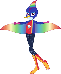 Size: 2372x2897 | Tagged: safe, artist:dupontsimon, rainbow dash, human, fanfic:choose your own magic ending, equestria girls, g4, my little pony equestria girls: better together, fanfic art, flying, simple background, solo, superhero, transparent background, vector