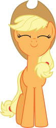 Size: 3000x6810 | Tagged: safe, artist:cloudy glow, applejack, earth pony, pony, g4, .ai available, applejack is best facemaker, applejack's hat, cowboy hat, cute, eyes closed, female, hat, jackabetes, mare, simple background, smiling, solo, transparent background, vector