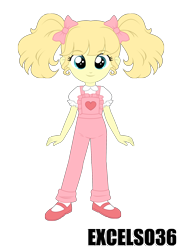 Size: 1535x2104 | Tagged: safe, artist:excelso36, molly williams, human, equestria girls, g1, g4, clothes, g1 to g4, generation leap, looking at you, mary janes, shoes, signature, simple background, smiling, smiling at you, solo, transparent background