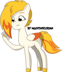 Size: 6541x7570 | Tagged: safe, artist:nguyendeliriam, flare (g5), pegasus, pony, g5, my little pony: tell your tale, absurd resolution, female, mare, phone, simple background, slender, solo, thin, transparent background