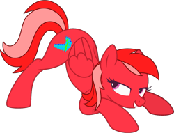 Size: 1399x1069 | Tagged: safe, artist:aidanthedrawerboi10, oc, oc only, oc:cerise blossom, pony, ass up, simple background, solo, transparent background