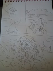 Size: 3072x4096 | Tagged: safe, artist:elijahzx360, tarkatan, spoiler:comic, baraka, crossover, mortal kombat, power-up, traditional art, transformation