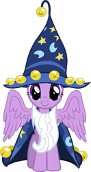 Size: 1527x2872 | Tagged: safe, edit, vector edit, twilight sparkle, alicorn, pony, g4, castle creator, clothes, costume, hat, looking at you, nightmare night costume, simple background, smiling, solo, spread wings, star swirl the bearded costume, transparent background, twilight sparkle (alicorn), vector, wings, wizard hat, wizard robe