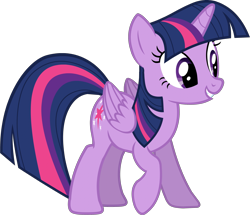 Size: 2859x2455 | Tagged: safe, edit, vector edit, twilight sparkle, alicorn, pony, g4, castle creator, folded wings, simple background, smiling, solo, transparent background, twilight sparkle (alicorn), vector, wings