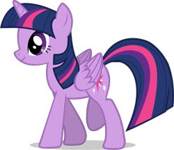 Size: 2847x2452 | Tagged: safe, edit, vector edit, twilight sparkle, alicorn, pony, g4, adventures in ponyville, folded wings, simple background, smiling, solo, transparent background, twilight sparkle (alicorn), vector, walking, wings