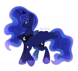 Size: 2000x1810 | Tagged: safe, artist:iksiudodi_, princess luna, alicorn, pony, g4, female, hoof shoes, jewelry, mare, peytral, regalia, simple background, solo, white background