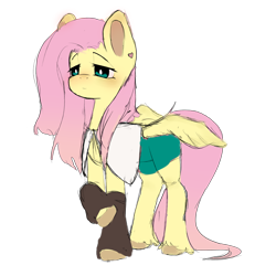 Size: 5000x5000 | Tagged: safe, artist:oblupik, fluttershy, pegasus, pony, g4, absurd resolution, blushing, female, lidded eyes, mare, partially open wings, simple background, solo, transparent background, unshorn fetlocks, wings