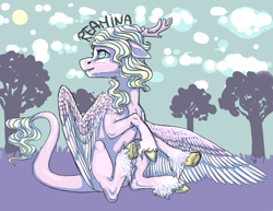 Size: 2788x2151 | Tagged: safe, artist:reamina, oc, oc:pastel sugar, pegasus, pony, antlers, female, fit, mare, slender, solo, thin