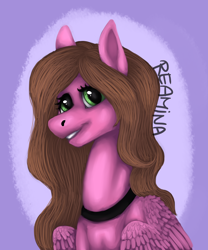 Size: 2236x2683 | Tagged: safe, artist:reamina, oc, oc only, oc:pastella, pegasus, pony, bust, female, mare, portrait, solo