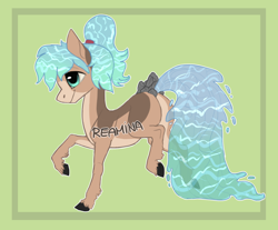 Size: 2690x2229 | Tagged: safe, artist:reamina, oc, oc only, pony, female, mare, solo, water mane