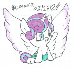 Size: 771x712 | Tagged: safe, artist:cmara, princess flurry heart, alicorn, pony, g4, baby, baby pony, female, filly, foal, graph paper, solo, traditional art