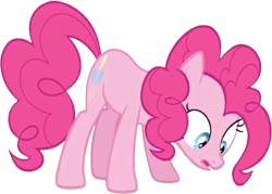 Size: 3518x2520 | Tagged: safe, edit, edited screencap, editor:homersimpson1983, screencap, pinkie pie, earth pony, pony, g4, background removed, female, looking down, not a vector, simple background, solo, transparent background, wrong aspect ratio