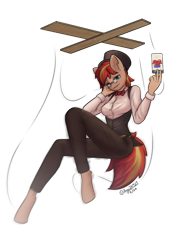 Size: 1240x1754 | Tagged: safe, artist:hugo231929, oc, oc only, earth pony, ghost, ghost pony, undead, anthro, adorasexy, breasts, card, clothes, cute, ear fluff, female, glasses, hat, lidded eyes, looking at you, not sunset shimmer, pants, pinup, puppet, reasonably sized breasts, reference sheet, seductive, seductive look, seductive pose, sexy, simple background, smiling, smiling at you, solo, solo focus, tarot card, transparent background, victorian