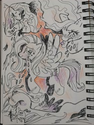 Size: 1536x2048 | Tagged: safe, artist:drawswithpaws, fluttershy, pegasus, pony, female, mare, sketch page, solo, traditional art