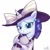 Size: 4000x4000 | Tagged: safe, artist:低能废物, rarity, pony, unicorn, g4, ppov, bust, clothes, female, hat, horn, looking at you, mare, portrait, raristocrat, rose dewitt bukater, simple background, smiling, smiling at you, solo, text, titanic, white background