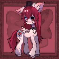 Size: 2048x2048 | Tagged: safe, artist:m09160, oc, oc only, pegasus, pony, female, hat, heart, heart eyes, mare, solo, top hat, wingding eyes