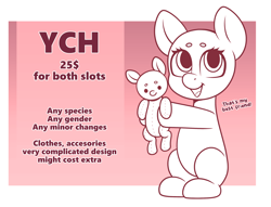 Size: 2690x2055 | Tagged: safe, artist:madelinne, oc, oc only, original species, plush pony, advertisement, chibi, commission, looking at you, plushie, your character here
