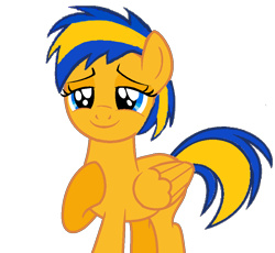 Size: 904x830 | Tagged: safe, artist:mlpfan3991, oc, oc:flare spark, pegasus, female, hoof on chest, simple background, solo, transparent background, wingding eyes