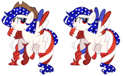 Size: 1280x791 | Tagged: safe, artist:savannah-london, oc, oc only, oc:america, pegasus, pony, country, female, hat, nation ponies, ponified, simple background, solo, transparent background, united states