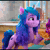 Size: 1080x1080 | Tagged: safe, screencap, izzy moonbow, sunny starscout, earth pony, pony, unicorn, bridlewoodstock (make your mark), g5, my little pony: make your mark, my little pony: make your mark chapter 4, spoiler:g5, spoiler:my little pony: make your mark, spoiler:my little pony: make your mark chapter 4, spoiler:mymc04e01, animated, bridlewoodstock, cropped, cute, eating, female, floppy ears, food, horn, i watch it for the ears, izzybetes, mane stripe sunny, mare, nom, pancakes, solo focus, webm