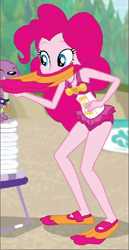Size: 326x633 | Tagged: safe, edit, edited screencap, screencap, pinkie pie, spike, spike the regular dog, dog, human, equestria girls, equestria girls specials, g4, my little pony equestria girls: better together, my little pony equestria girls: forgotten friendship, clothes, female, fins, flippers (gear), male, swimsuit