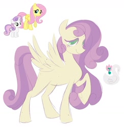 Size: 1753x1805 | Tagged: safe, artist:sparjechkaa, fluttershy, sweetie belle, oc, g4, fused, fusion