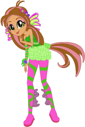 Size: 380x570 | Tagged: safe, artist:pupkinbases, artist:user15432, fairy, human, equestria girls, g4, bare shoulders, barely eqg related, base used, clothes, crossover, equestria girls style, equestria girls-ified, fairy wings, fins, flora (winx club), flower, flower in hair, pink wings, shoes, sirenix, solo, strapless, wings, winx club
