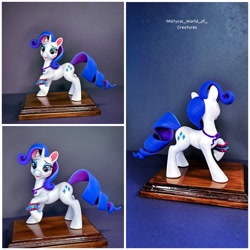Size: 4000x4000 | Tagged: safe, artist:gsmka, rarity, pony, unicorn, g4, bracelet, concave belly, eyeshadow, female, figurine, horn, jewelry, lidded eyes, makeup, mare, raised hoof, solo, standing
