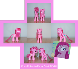 Size: 1960x1735 | Tagged: safe, artist:puddin&pie88, pinkie pie, earth pony, g4, curly hair, customized toy, insanity, irl, photo, pinkamena diane pie, simple background, straight hair, toy, transparent background