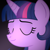 Size: 2300x2300 | Tagged: safe, alternate version, artist:starless, derpibooru exclusive, twilight sparkle, alternate hairstyle, eyes closed, female, mare, smiling, solo