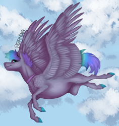 Size: 2378x2522 | Tagged: safe, artist:reamina, oc, oc only, oc:prismatic night, pegasus, pony, female, flying, mare, solo