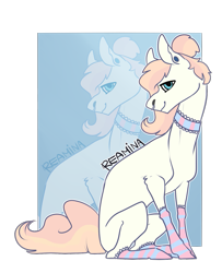 Size: 1149x1417 | Tagged: safe, artist:reamina, oc, oc only, earth pony, pony, choker, clothes, female, mare, socks, solo, sternocleidomastoid, striped socks, thin