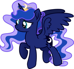Size: 3064x2879 | Tagged: safe, artist:cirillaq, princess luna, pony, alternate hairstyle, high res, jewelry, simple background, solo, tiara, transparent background, vector