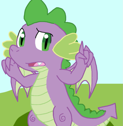 Size: 717x733 | Tagged: safe, artist:cmara, spike, dragon, g4, fangs, looking at you, male, open mouth, solo, winged spike, wings