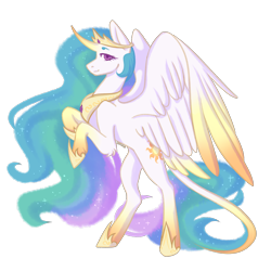 Size: 3000x3000 | Tagged: safe, artist:sychia, princess celestia, alicorn, pony, crown, curved horn, female, hoof shoes, horn, jewelry, leonine tail, mare, markings, regalia, simple background, solo, tail, transparent background