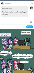Size: 1000x2139 | Tagged: safe, artist:ask-luciavampire, oc, earth pony, pegasus, pony, unicorn, amnesia: the dark descent, ask, horn, tumblr, video game