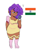 Size: 541x724 | Tagged: safe, artist:kreeeeeez, artist:kryzies, pipp petals, human, g5, breasts, busty pipp petals, cyan eyes, female, heart, human coloration, humanized, indian, microphone, moderate dark skin, pink shoes, pink socks, purple hair, simple background, smiling, solo, white background, yellow dress