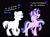 Size: 1337x1001 | Tagged: safe, artist:partyponypower, double diamond, starlight glimmer, pony, unicorn, g4, alternate universe, black background, blue eyes, colored, colored pinnae, dialogue, dot eyes, duo, duo male and female, eyebrows, eyebrows visible through hair, eyes closed, female, flat colors, frown, height difference, horn, lineless, long mane, long tail, looking at someone, male, mare, open frown, open mouth, open smile, physique difference, pink coat, ponytail, profile, raised hoof, raised leg, s5 starlight, simple background, smiling, speech bubble, stallion, tail, talking, text, tied mane, two toned mane, two toned tail, unicorn horn, white coat, white mane, white tail