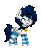 Size: 365x440 | Tagged: safe, artist:sassysvczka, oc, oc:sassysvczka, pegasus, pony, pony town, :p, animated, bouncing, clothes, collar, cute, dancing, eyes closed, floppy ears, folded wings, gif, happy, pet tag, simple background, socks, solo, striped socks, tongue out, transparent background, uwu, wings