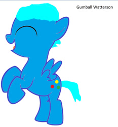 Size: 458x492 | Tagged: safe, artist:memeartboi, pegasus, pony, g4, colt, foal, gumball watterson, happy, male, ponified, simple background, solo, the amazing world of gumball, white background