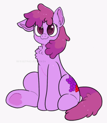 Size: 419x480 | Tagged: safe, artist:spookyfoxinc, berry punch, berryshine, earth pony, pony, animated, blinking, cute, female, mare, pink, purple, simple background, solo